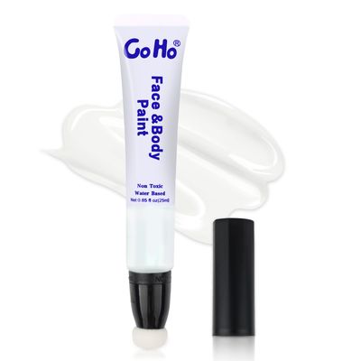 Go Ho Clown White Face Paint Washable,Water Based Cream White Body Paint,White Face Painting Highly Pigmented,Smooth,Halloween Cosplay SFX Mime Vampire Skeleton Zombie Makeup