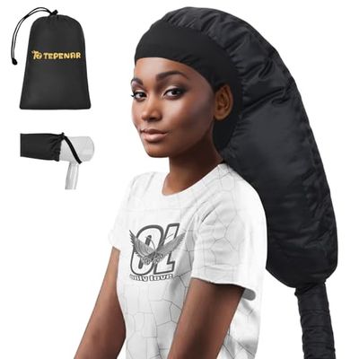 TEPENAR Bonnet Hair Dryer Attachment Upgraded Extra Large Hooded Hair Dryer Adjustable Soft Blow Dryer Caps - Easy to Use for Natural Curly Textured Hair Care Styling Fast Drying