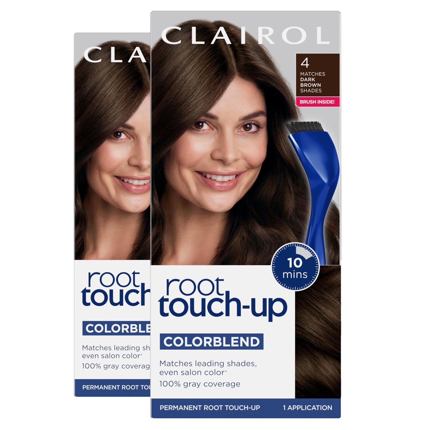Clairol Root Touch-Up by Nice&#39;n Easy Permanent Hair Dye, 4 Dark Brown Hair Color, Pack of 2
