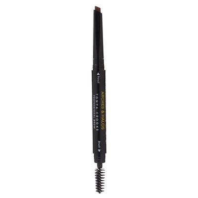 Arches &amp; Halos Angled Brow Shading Pencil - Double Sided Eyebrow Filler and Spoolie - Angled Brush Design for Precise Shaping and Styling - Buildable, Easy Blend Pigment - Auburn - 0.012 oz