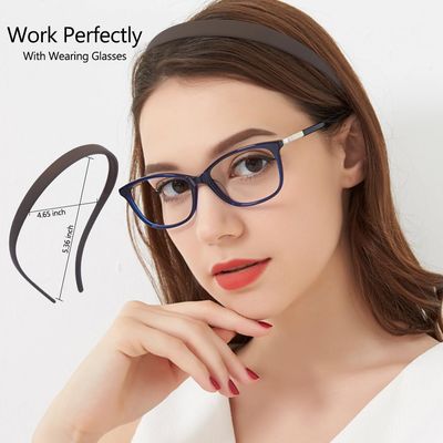 TOBATOBA Flex No Pressure Headbands, Headbands for Glasses Wearers, Sunglasses Headband No Headache Headband Comfortable Headbands, Matte Plastic Headbands with Teeth, Non Slip for Women Girls