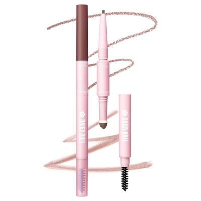 Daisy Doll by Mary Quant Japanese 3-in-1 Eyebrow Liner Kit (Pencil, Powder &amp; Brush) for Long-wearing Brow Powder and Bursh for Smuge-free Eye Makeup, BR03 Pink Brown 0.02 fl oz
