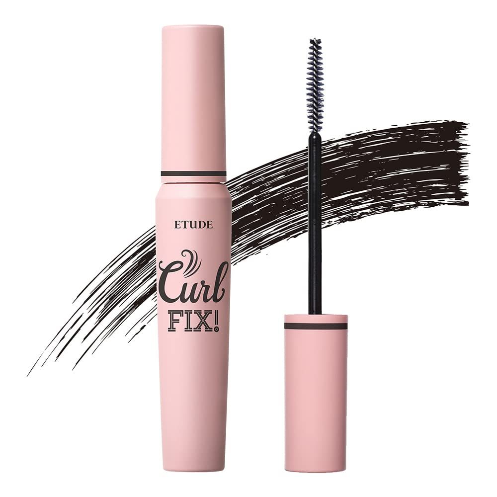 ETUDE Curl Fix Mascara #1 Black | A curl fix mascara that keeps fine eyelashes powerfully curled up for 24 hours by ETUDE&#39;s own Curl 24H Technology, Korean Makeup, Kbeauty, Perfect for Gift