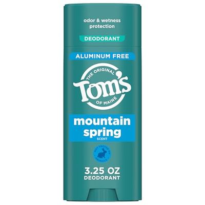 Toms of Maine Mountain Spring Natural Deodorant for Men and Women, Aluminum Free, 3.25 oz