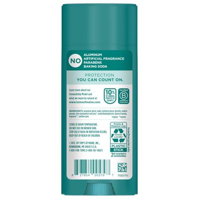 Toms of Maine Mountain Spring Natural Deodorant for Men and Women, Aluminum Free, 3.25 oz
