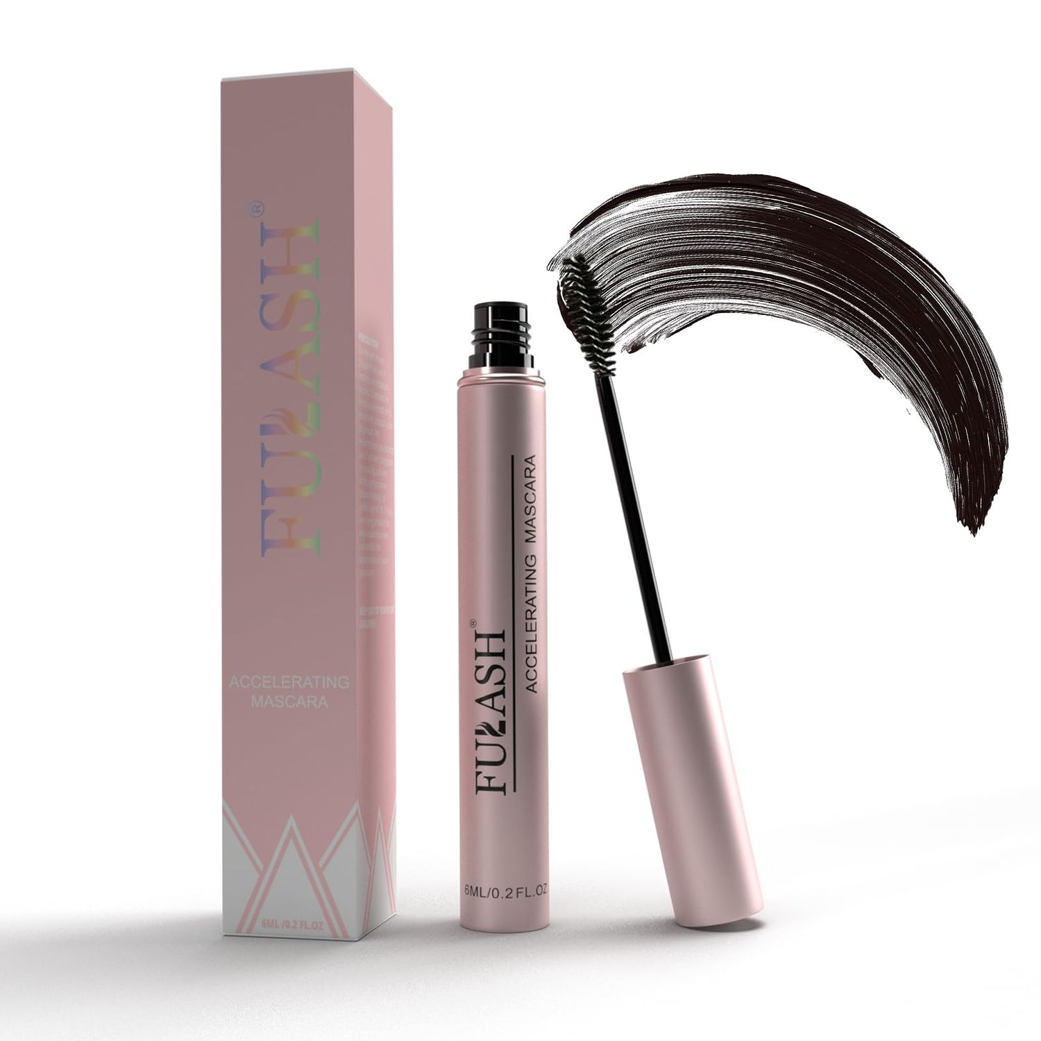 Fulash Waterproof Mascara, Accelerating Mascara, Lengthening Mascara, 3D Fibre Lash Mascara, Volumizing, Smudge-Proof, Vegan Formula Mascara Birthday Gift for Women, Black 6ml