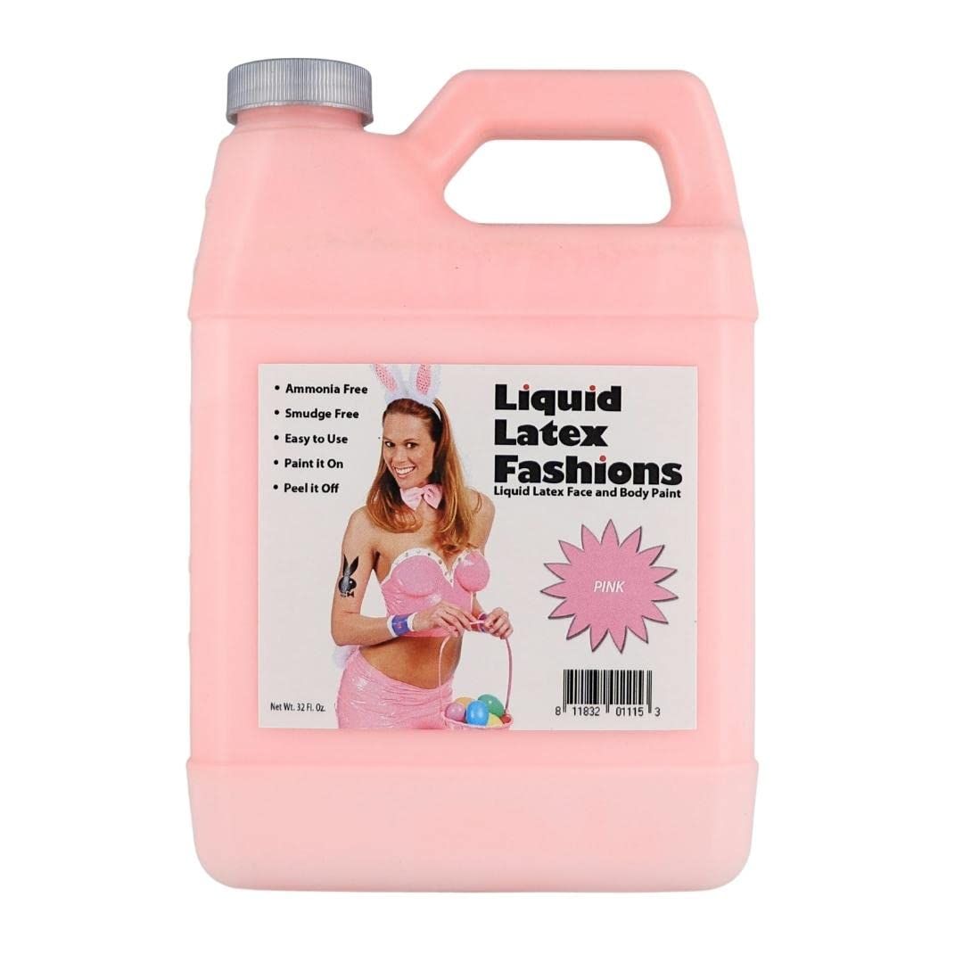Pink 32 Oz - Liquid Latex Body Paint, Ammonia Free No Odor, Easy On and Off, Cosplay Makeup, Creates Professional Monster, Zombie Arts