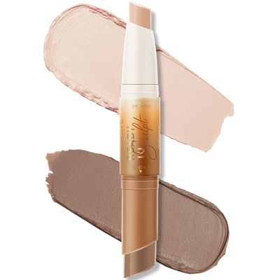 FOCALLURE 2 in 1 Cream Bronzer and Highlighter Stick,Non-greasy &amp; Non-drying Contour Pencil,Easy to Create a Natural Matte Finishing,Long Lasting &amp; Waterproof Face Brighten Make up Pen,SOUR CREAM