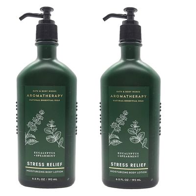 Bath &amp; Body Works Aromatherapy Stress Relief - Eucalyptus  Spearmint Body Lotion, 6.5 Fl Oz, 2-Pack