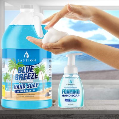 Bastion Foaming Hand Soap Refill - 1 Gallon (128oz) Antibacterial Hand Wash - Refreshing Clean Blue Breeze Scent Bulk Jug -Made In The USA