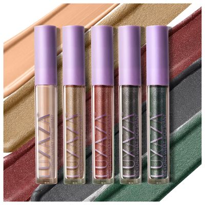 LUXAZA 5Pcs Christmas Liquid Eyeshadow Set,Shimmer &amp; Metallic Glitter Eyeshadow,Highly Pigmented Long Lasting Liquid Shadow