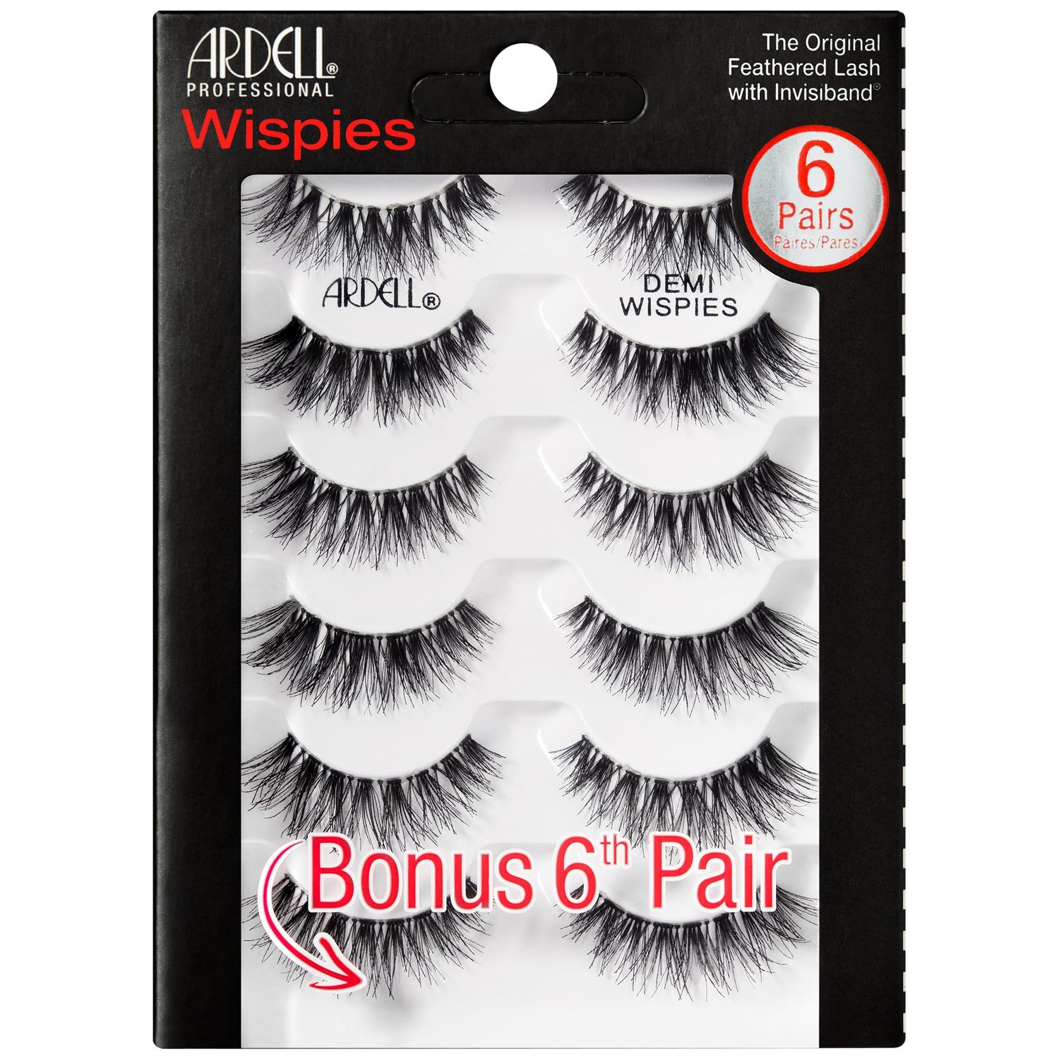 Ardell False Eyelashes Demi Wispies Black, 1 pack (6 pairs per pack)