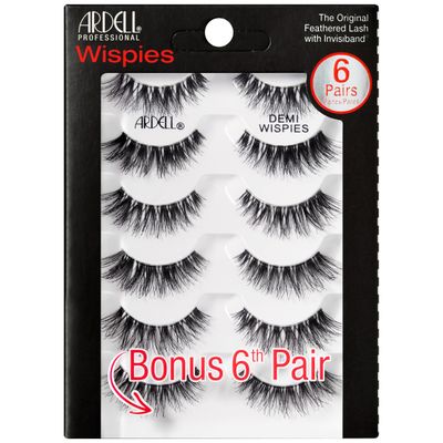 Ardell False Eyelashes Demi Wispies Black, 1 pack (6 pairs per pack)