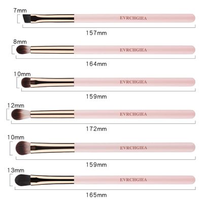 Eye Makeup Brush Set, 6 Pcs Professional Blending Eyeshadow Makeup Brushes for Concealer Eyebrows Eyeliner, Soft Hairs &amp; Wood Handle