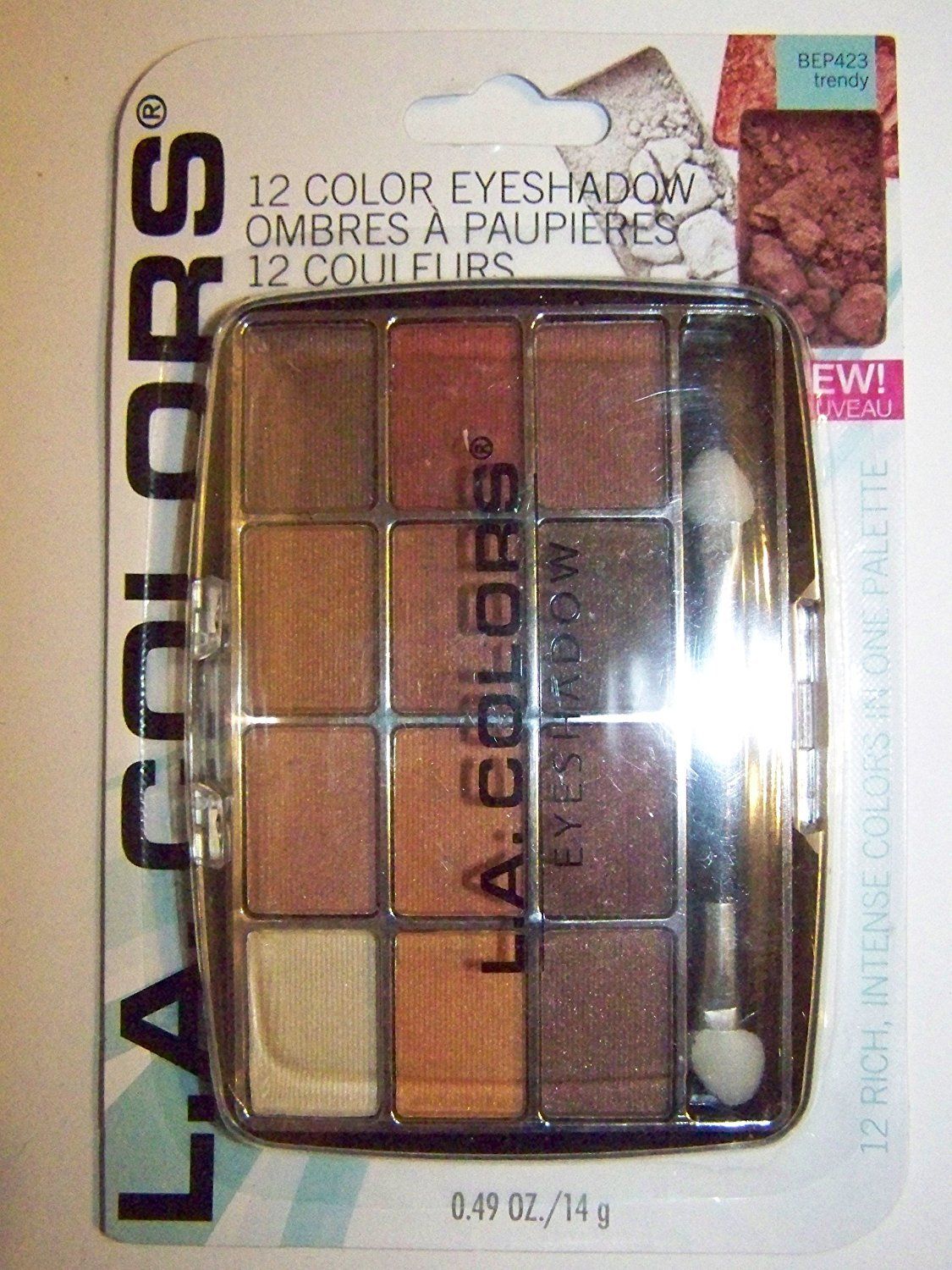 L.A. Colors Expressions, 12 Color Eyeshadow, BEP423 Trendy, .49 Oz