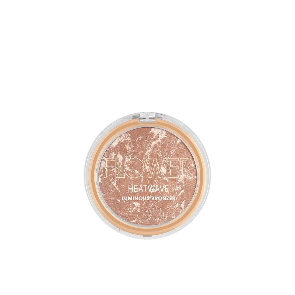 FLOWER BEAUTY By Drew Barrymore Heatwave Luminous Bronzer - Bronzer Powder Makeup - Warm Luminous Finish  Sunkissed Skin - Shimmering Powder - Ambient Glow - Cruelty-Free  Vegan (Sunrise)