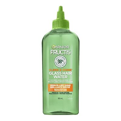 Garnier Fructis Sleek &amp; Shine Glass Hair Water, 10 Seconds Lamellar Rinse Out, Argan Oil, 6.0 Fl Oz, 1 Count (Packaging May Vary)