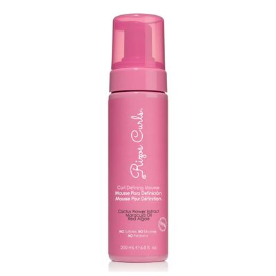 Rizos Curls Curl Defining Mousse, Hydrate &amp; Define, Soft Hold for Volume &amp; Definition, Frizz Free Shine with Coconut Water, Cactus Flower Extract &amp; Maracuja Seed Oil, All Curl Patterns 2a - 4c, 6.8 oz