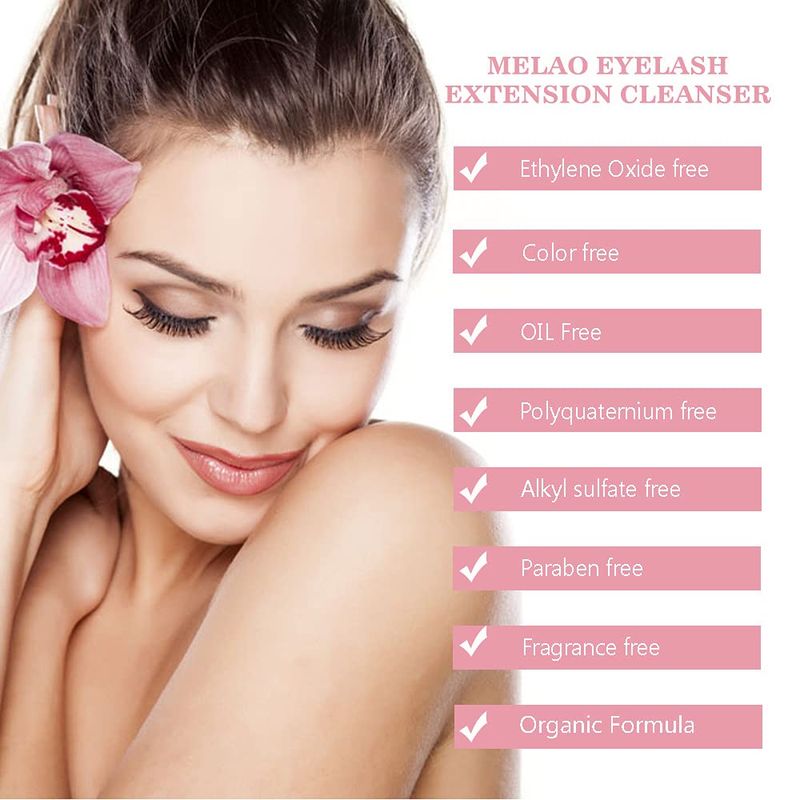 Mererke_Pretty Eyelash Extension Cleanser, Lash Shampoo for Lash Extensions, Lash Cleanser for Extensions, Paraben &amp; Sulfate Free lash shampoo for Salon and Home Use 1.69 fl.oz