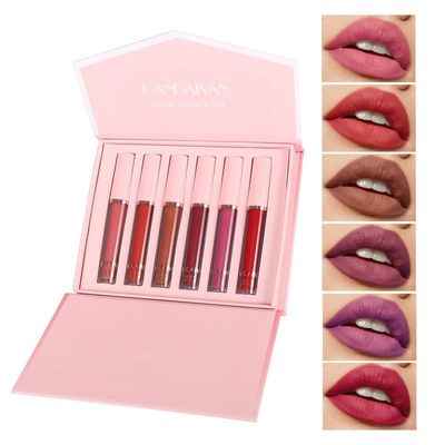 Easilydays Dark Red Purple Matte Liquid Lipstick Set, 6 Colors Waterproof Long Lasting 24Hr Non-Stick Cup Nude Lipstick High Pigmented Moisturizing Lip Gloss Lip Glaze Gift Set for Women (Set A)