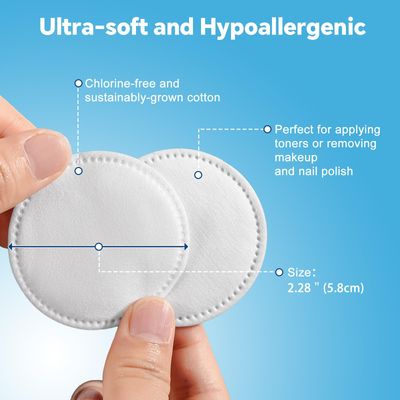 Cottonessence Cotton Rounds for Facial Cleansing and Nail Polish Removing, 100% Pure Cotton Pad Hypoallergenic Makeup Remover Pad, Multi-Layer Design, Lint-Free (300 Count (Pack of 3))