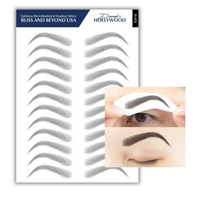 Bliss and Beyond USA | Microblading &amp; Shading Tattoo | A combination of hair stoke and powdered brows | Non-toxic | Vegan friendly (Dramatic Hollywood, Black)