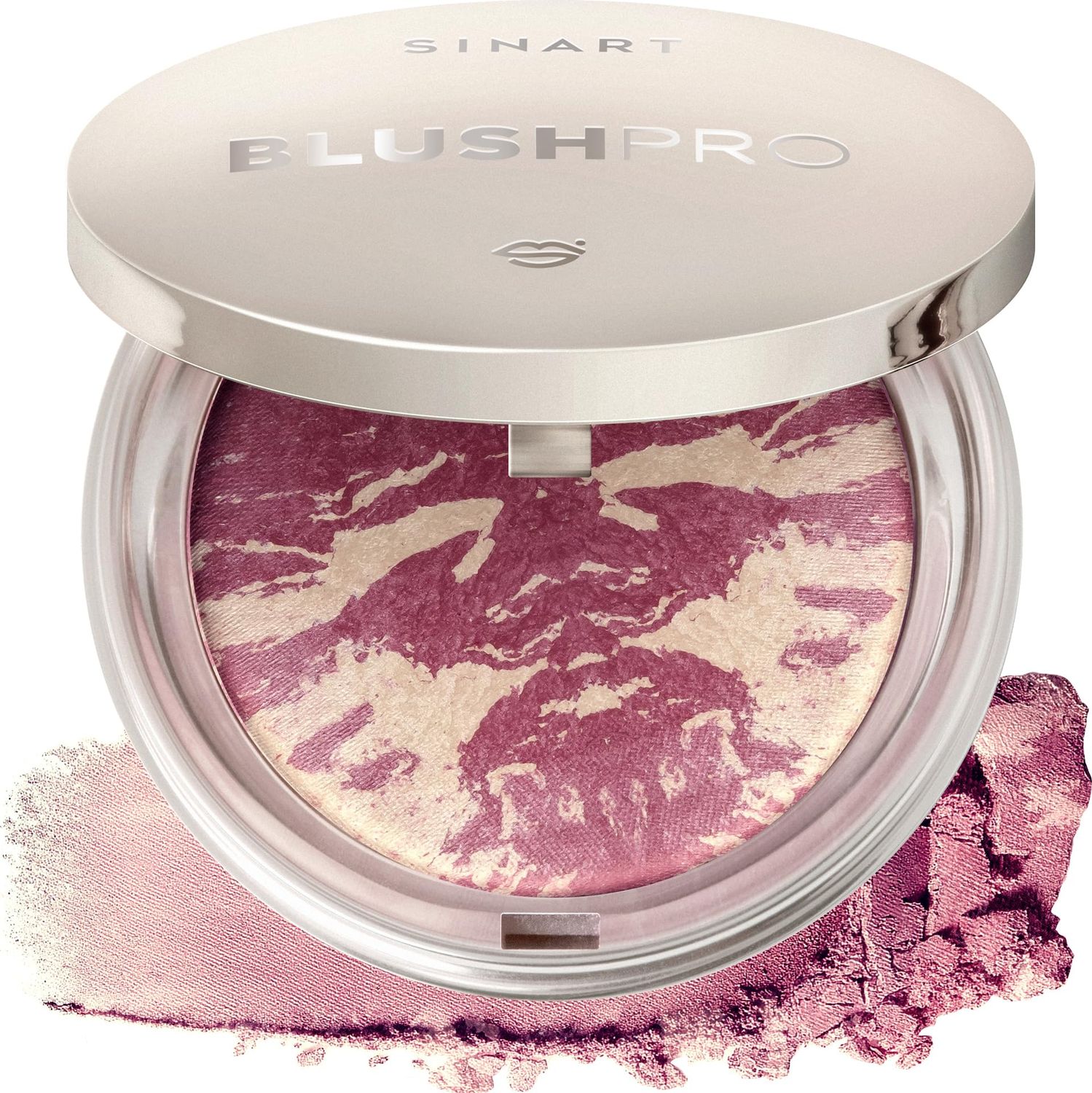 SINART Baked PRO Blush. Brighten Lighting Highly Glow Marbleized Blush. Lightweight Shimmery Satin Face Makeup. Cruelty-Free Powder Blush. Shape, Contour &amp; Highlight Face (B3, D60)