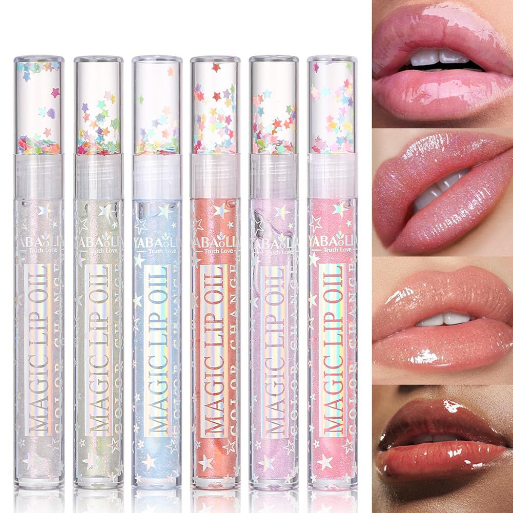 Petansy Shimmery Glitter Lip Gloss 6 Colors Liquid Lipstick Set Plumping Lip Oil | Syrupy gloss | Long Lasting | Moisturizing| High Shine | Lip Glow Set (6 ColorsSet)