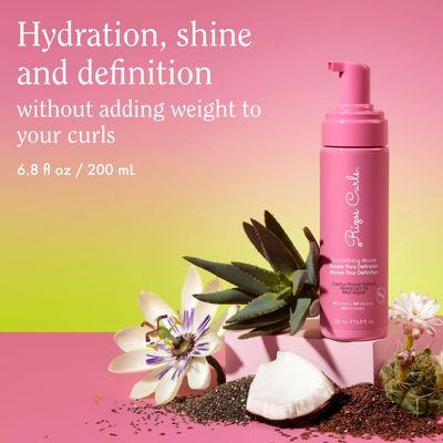 Rizos Curls Curl Defining Mousse, Hydrate & Define, Soft Hold for Volume & Definition, Frizz Free Shine with Coconut Water, Cactus Flower Extract & Maracuja Seed Oil, All Curl Patterns 2a - 4c, 6.8 oz
