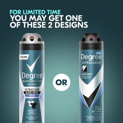 Degree Men Antiperspirant Spray Black  White 3 Count Protects from Deodorant Stains Instantly Dry Spray Deodorant 3.8 oz