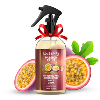 Locsanity Daily Moisturizing Spray for Dull, Dry Locs - Passion Fruit Hair and Scalp Moisturizer for Dreadlocks, Sisterlocks, Microlocks, Braids to Control Oil and Frizz (8 fl oz)