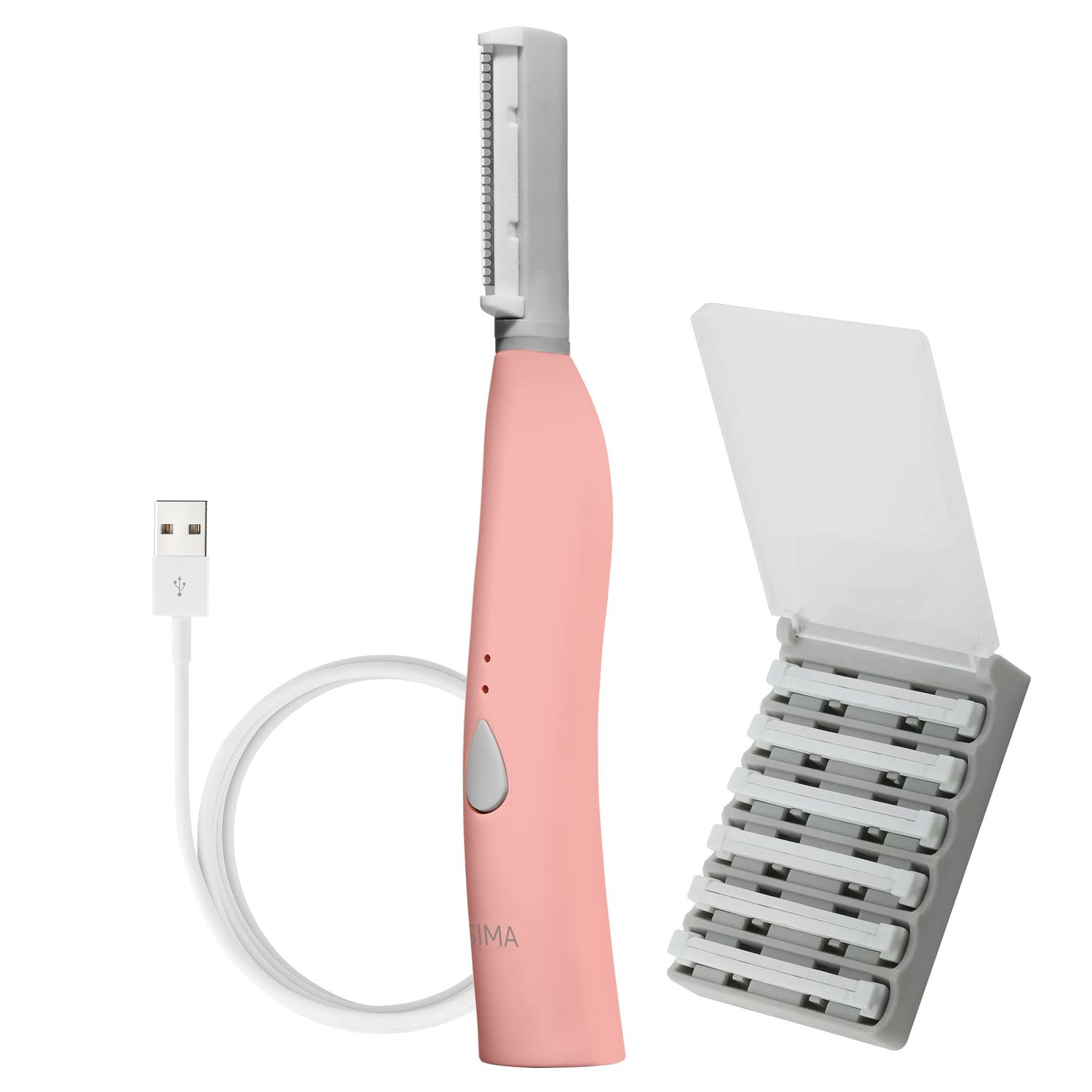SPA SCIENCES - SIMA Sonic Dermaplaning Tool - Patented Painless 2 in 1 Facial Exfoliation &amp; Peach Fuzz-Hair Removal System w 7 Weeks Treatment Included - Anti-Aging - 3 Speeds - Rechargeable