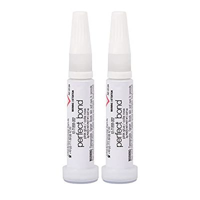 Nailene Perfect Bond Nail Glue - Durable, Easy to Apply False Nail Glue - Repairs Natural Nails - Quick-Drying Nail Adhesive Lasts Up to 7 Days - Pink Tint - 2 g0.07 oz - 2 Pack