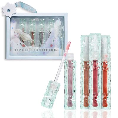 Disney Lip Gloss Collection, Belle Masion - Cosmetic Makeup Set for Daily Glam for Women and Girls, Frozen, 4 Pcs