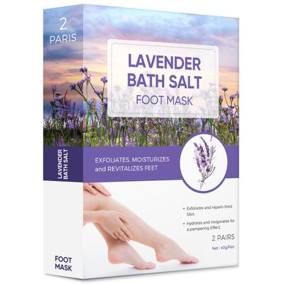 Foot Peel Mask, Lavender Foot Mask Natural Exfoliator for Dry Dead Skin, Callus, Peeling Foot Mask Repairs Heels &amp; Removes Cracked Feet &amp; Rough Heels Enjoy Baby Soft Smooth Feet