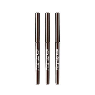 KISS New York Professional Retractable Eyeliner, Luxury Intense Highly Pigmented Eye Makeup, Long-Lasting, Water-Resistant, Smudge-Proof, Smooth Gliding (3 PACK, Dark Brown)