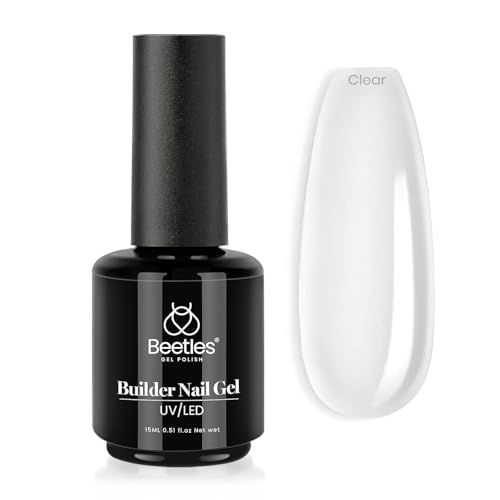 beetles Gel Polish Beetles Builder Gel 7 in 1 Nail Builder Strengthener Gel Clear Color Hard Gel Builder Extension Nail Gel for Holiday Nail Art Design for Girls