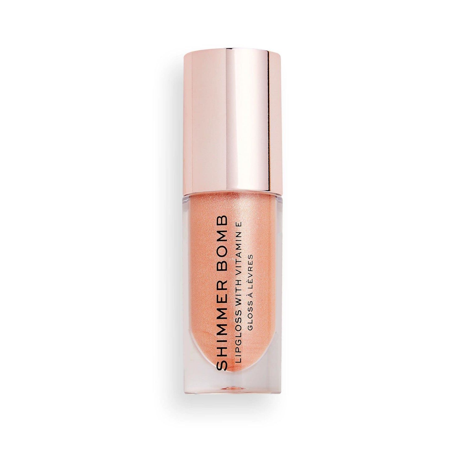 Makeup Revolution, Shimmer Bomb Lip Gloss, Infused With Vitamin E, Shimmery Finish, Available In 6 Shades, Starlight, 4.5ml