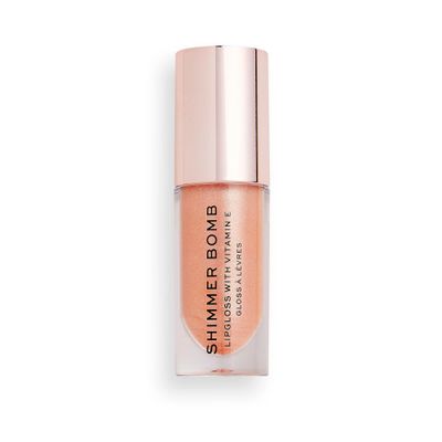 Makeup Revolution, Shimmer Bomb Lip Gloss, Infused With Vitamin E, Shimmery Finish, Available In 6 Shades, Starlight, 4.5ml