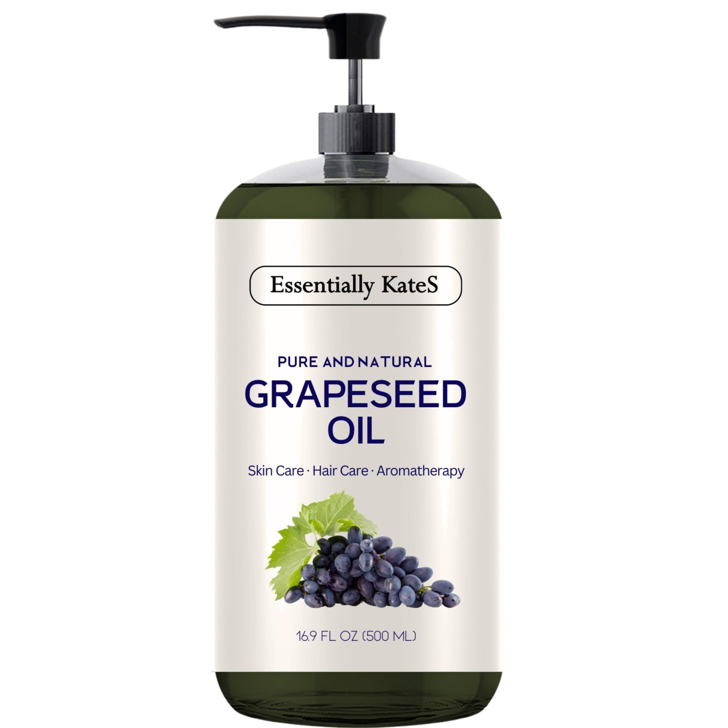 Essentially KateS Grapeseed Oil 16.9 Fl Oz - Pack of 1-100% Pure and Natural and Cold Pressed
