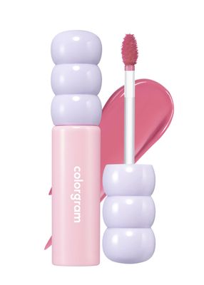 COLORGRAM Fruity Glass Tint 07 Shy Guava | Korean Long Lasting &amp; Waterproof Lip Stain| Glossy Lip Gloss with Lovely Soft Pink Shade | Buildable, Blendable, Moisturizing, Non-Sticky | 0.11 Oz