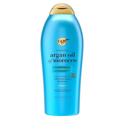 OGX Renewing Argan Oil of Morocco Conditioner, 25.4 fl. oz - Repair Conditioner for Dry, Damaged Hair, Paraben-Free, Sulfate-Free Surfactants, Strengthen &amp; Repair with LipiPro Shield Technology