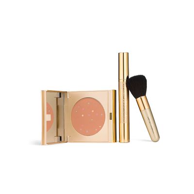 Jerome Alexander MagicMinerals Pressed Mineral Powder Set with Mirror Compact, Extending Lash Mascara, Professional Stubby Brush &amp; Blending Sponge (Medium Dark)