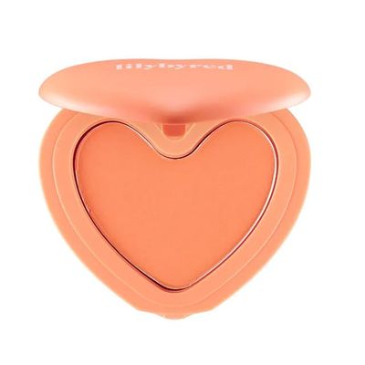Lilybyred LUV BEAM CHEEK(AD) (03_Flush Orange) - Heart Shaped Powder Blush with Shimmer, Natural-Looking Flush, Long-Lasting Radiance, Korean Beauty