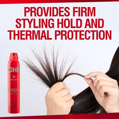 CHI 44 Iron Guard Style &amp; Stay Firm Hold Protecting Spray, Heat Protectant &amp; Hairspray for a Long-Lasting Hold, Sulfate &amp; Paraben-Free, 10 Oz