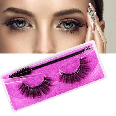 J.Fabrizio Eyelashes Makeup Natural 3D Dense Sexy False Lashes Soft Can Be Used Repeatedly False Eyelashes With Eyelash Brush, Without Lash adhesive V-02 12mm