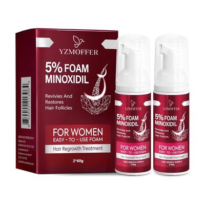 Women&#39;s 5% Minoxidil Foam Hair Growth Treatment for Women&#39;s Thicker and Fuller Hair, 2 Pack of 2.10 oz
