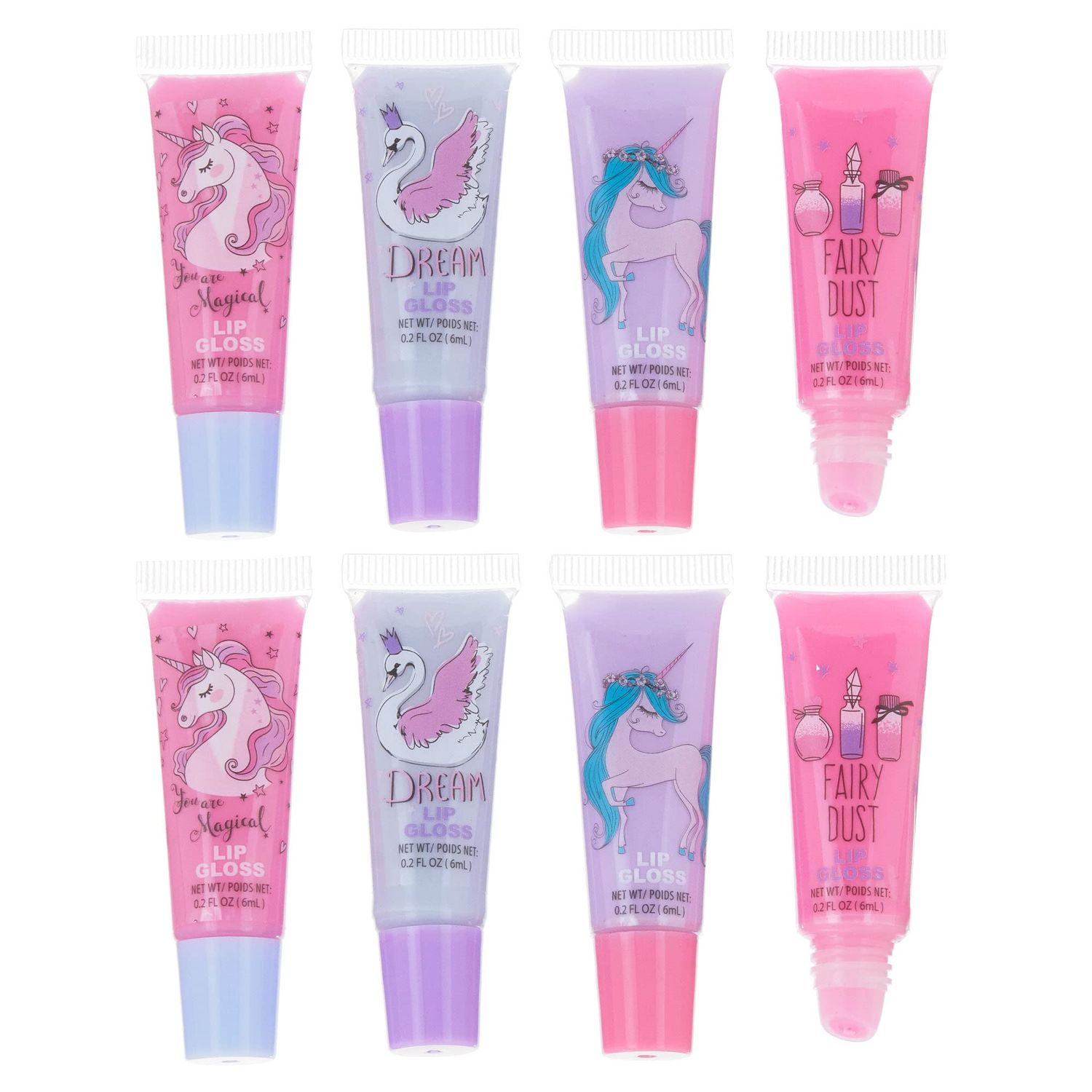 Expressions 8pc Lip Gloss Set, Flavored Lip Gloss Tubes, Lip Gloss Set Value Pack, Fruit Flavored Non Toxic  Kid Friendly, Valentines Day Gifts For Kids