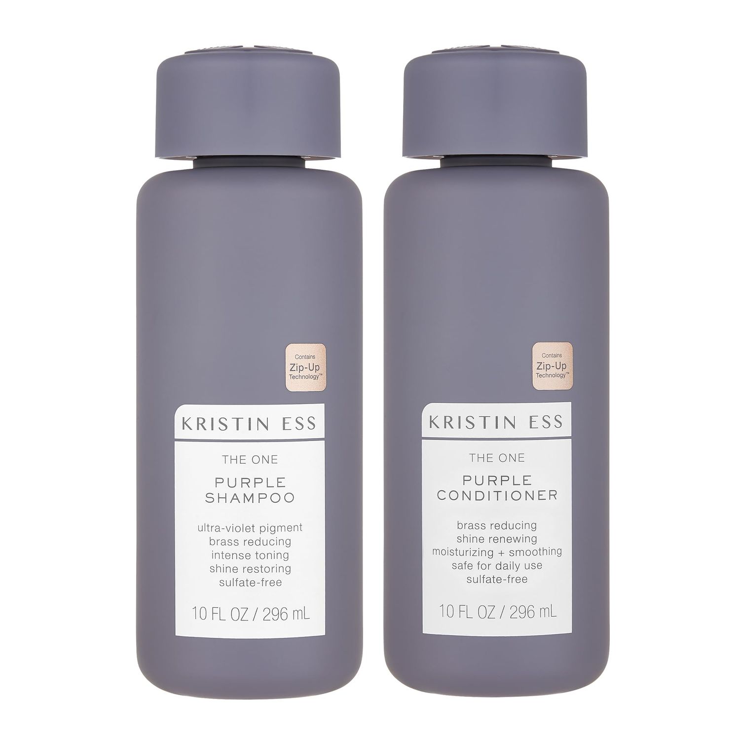 Kristin Ess Hair Purple Shampoo and Conditioner Set for Blonde, Brunette, Silver  Gray Hair, Anti Brass  Yellow Tones, Safe for Color Treated Hair, Sulfate Free Toning Shampoo Conditioner