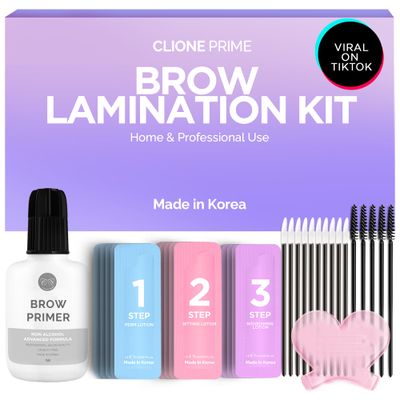 CLIONE PRIME At Home Brow Lamination Kit - DIY Eyebrow Lamination Kit Professional Eye Brow Perm Kit Instant DIY Eyebrow Lift Kit for Fuller Thicker Brows Lasts For Upto 8 Weeks